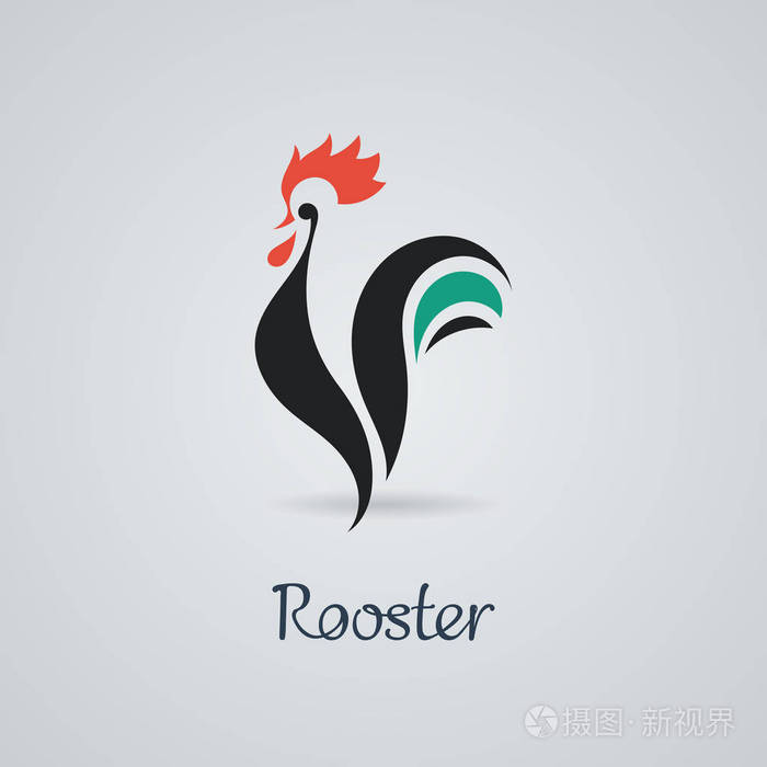 公鸡公鸡鸡矢量插图