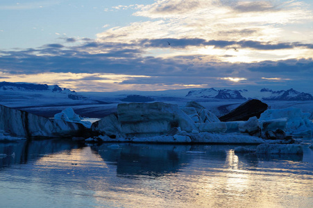 冰岛 Jokulsarlon 的风景与冰