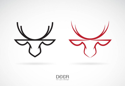 白底鹿头设计的矢量.符号.动物照片