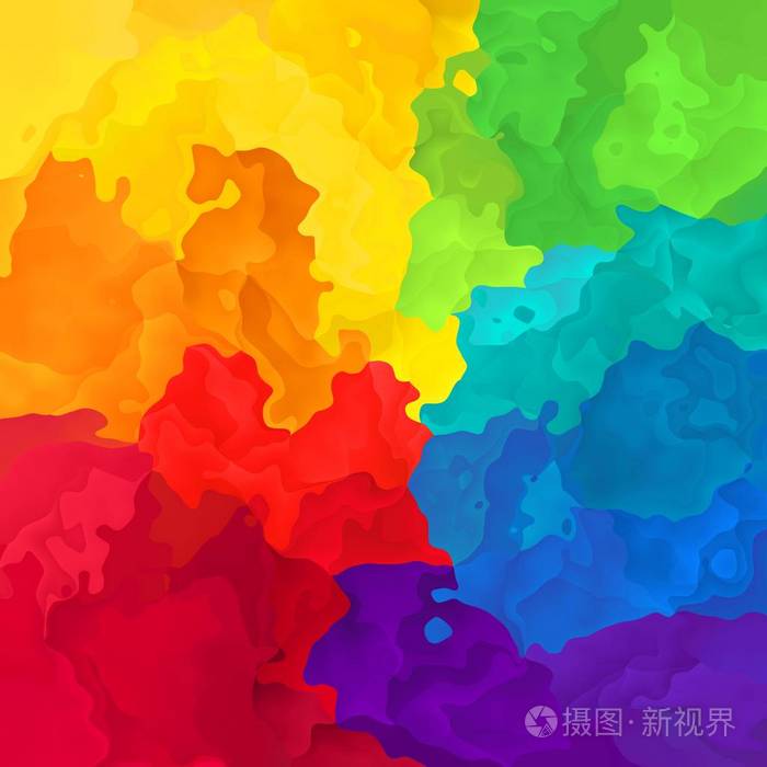 抽象彩色花纹纹理背景全谱彩虹色现代绘画艺术水彩效果