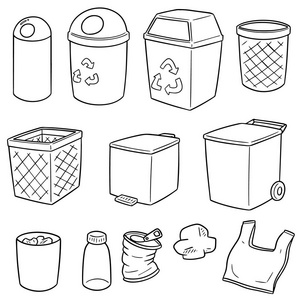 回收垃圾的向量集照片
