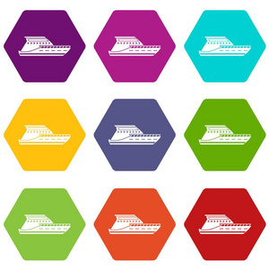 游艇图标设置颜色六面体