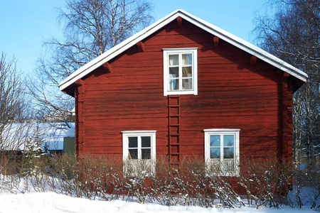 雪盖小屋冬天罗瓦涅米