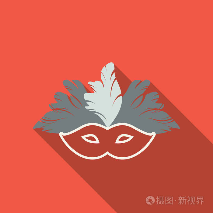 面具的形式是脸部的剪影, 带有装饰图案和装饰品.化装五颜六色的面具