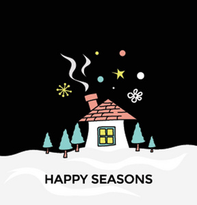 欢乐季节贺卡，冬季和圣诞节概念