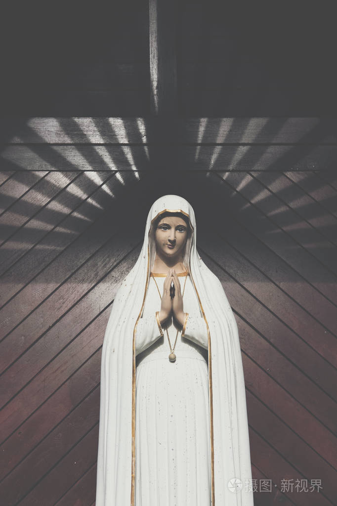 圣母玛利亚雕像罗马天主教churc的神圣妇女雕塑