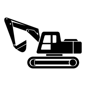 北斗挖掘机挖掘机图标, 简单风格照片