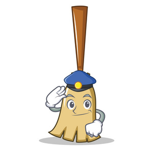 警察扫把人物卡通风格照片