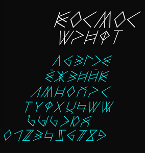 俄罗斯斜体空间矢量字体