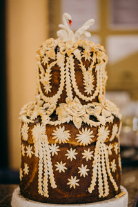 乌克兰婚礼面包。 传统的婚礼象征