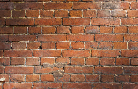 红色老老砖墙的背景照片