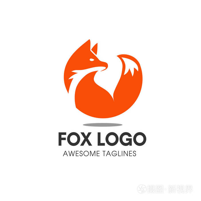 狐狸圈矢量符号狐狸标志或标志模板.