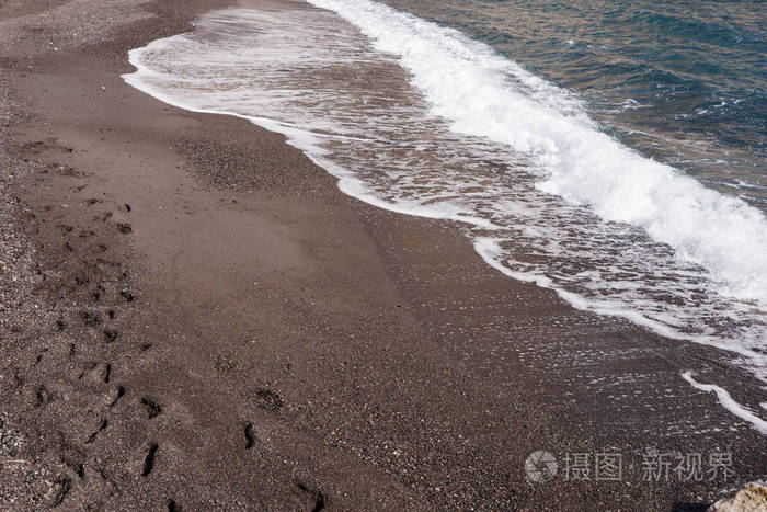 希腊圣托里尼岛上的黑色海滩