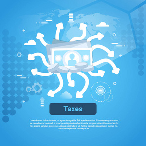 税付款概念网页横幅与拷贝空间图片