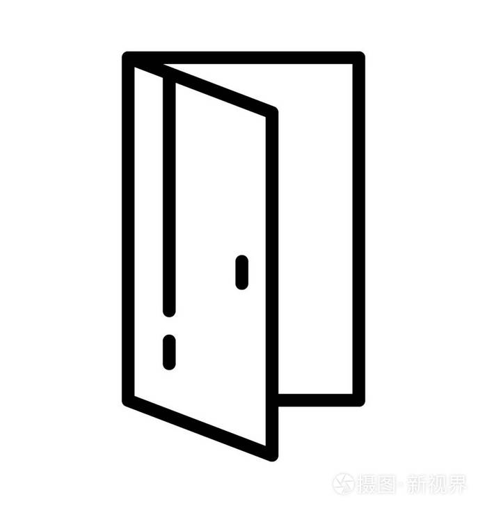 开着的门矢量图标插画-正版商用图片10lpri-摄图新视界