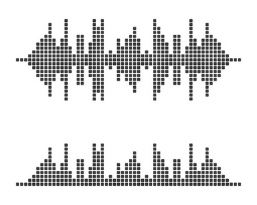 音乐声波矢量图示图