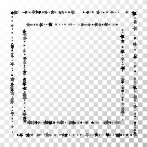 许多随机下落的星在透明背景上五彩纸屑