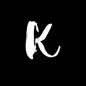 由干刷字母 k.handwritten.粗略的字体.矢量图.grunge 风格字母表照片