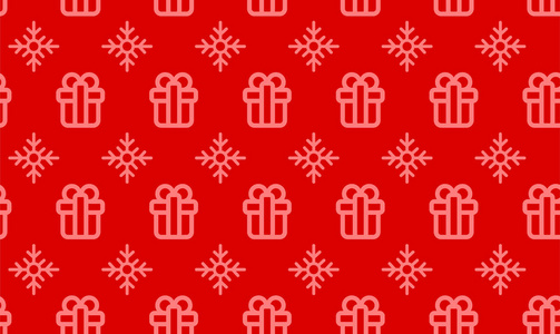 圣诞符号无缝图案礼品包装简单矢量插图