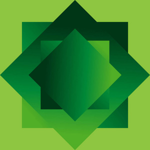 矢量插图几何形状, 以绿色的形式在一个浅绿色的背景之上安排一个梯度