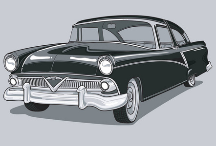 流星1955复古老式矢量车照片