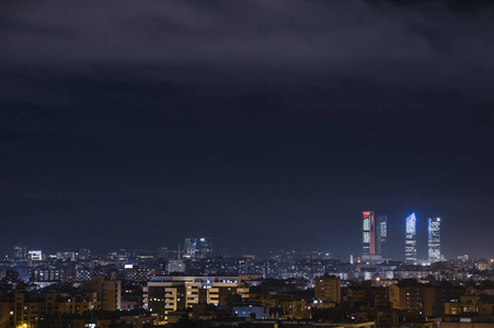 西班牙马德里全景夜景