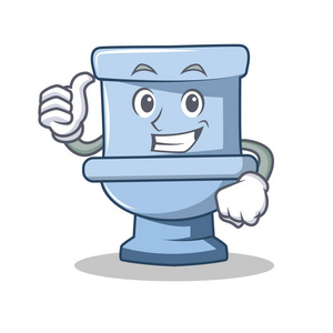 竖起大拇指的马桶人物卡通风格照片