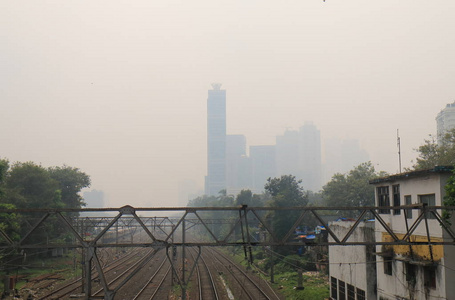 孟买孟买市中心摩天大楼空气污染城市