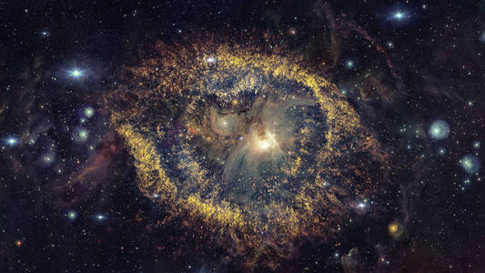 星座水瓶座的螺旋星云.由 nasa 提供的这幅图像的元素照片