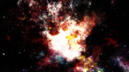 夜空中有星云和星星。由 Nasa 提供的这幅图像的元素