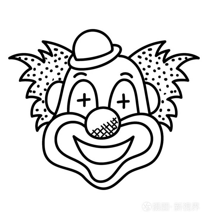 小丑的脸完美的手绘角色插画-正版商用图片10msza-摄图新视界