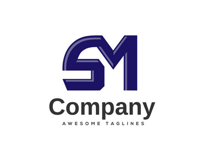 sm字母创意字母sm标志设计模板元素.