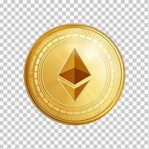 金色 ethereum blockchain 硬币符号