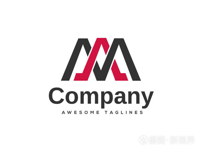 简单干净的平面设计字母am标志矢量模板.