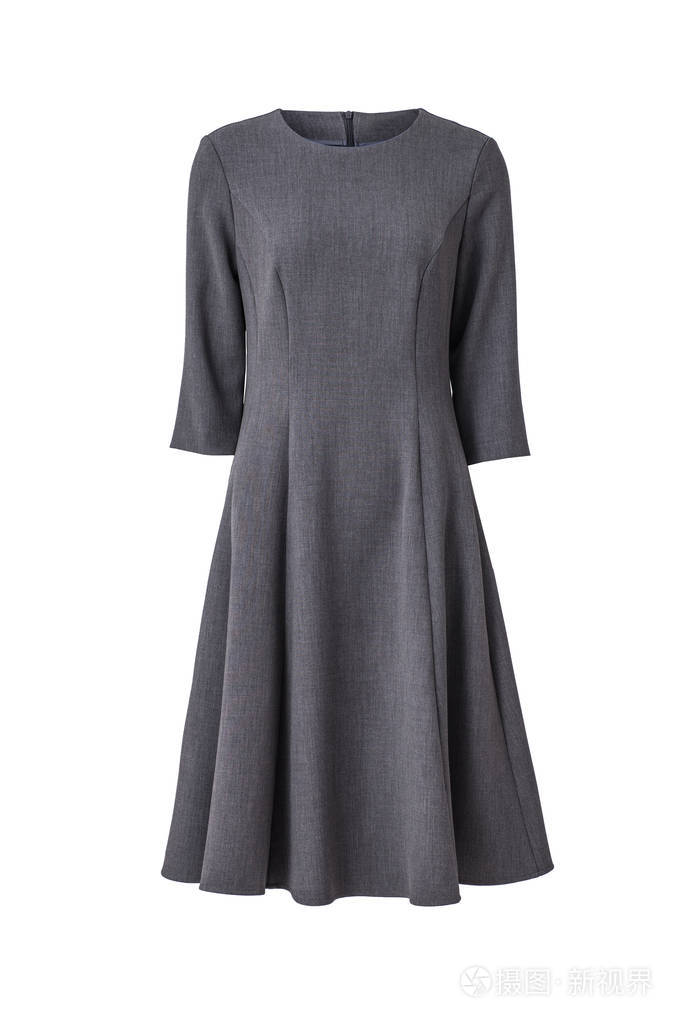 灰色连衣裙孤立在白色背景上