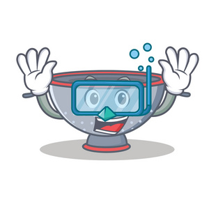 人物潜水潜水漏勺器皿卡通人物照片