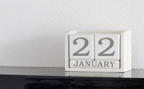 白色方块式日历当前日期22和月1月