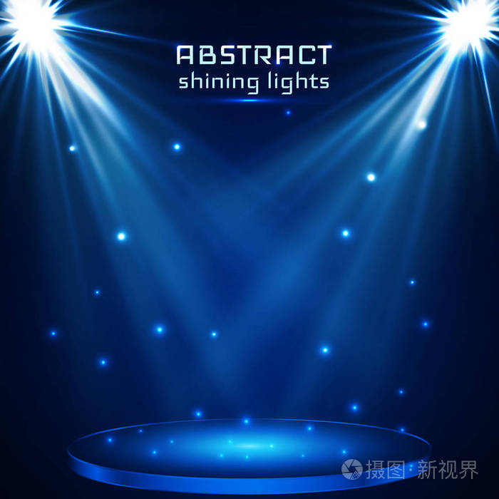 舞台现场照明.魔术灯蓝色矢量背景插画-正版商用图片10na2x-摄图新视