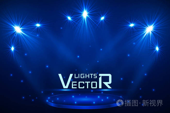 舞台现场照明.魔术灯蓝色矢量背景插画-正版商用图片10na5r-摄图新视