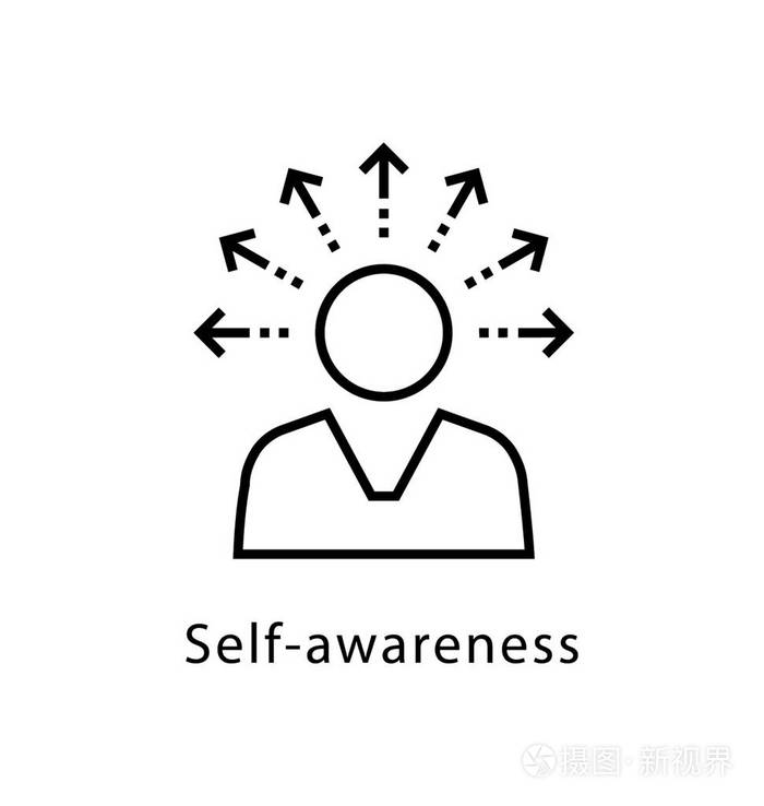 自我意识矢量线图标