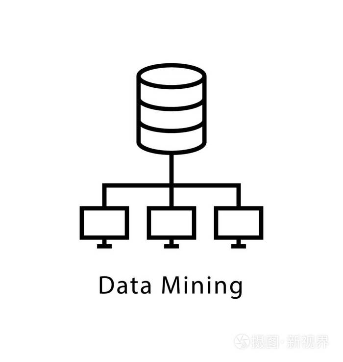 数据挖掘矢量线图标