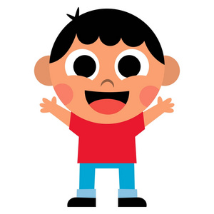 卡通可爱的孩子孤立照片