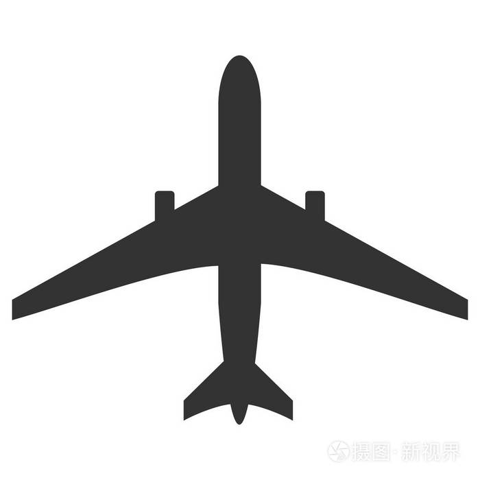 飞机在黑暗的颜色.简单插图符号