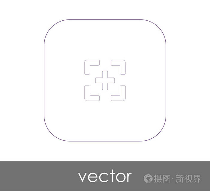 相机焦点图标的矢量图示设计