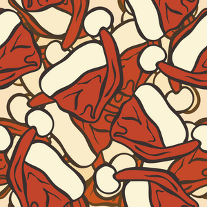 s cap seamless multilayered vector pattern. Merry Christmas and 