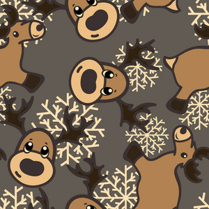 s deer pattern. Christmas vector pattern with deers. Toy reindee