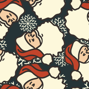 s head repeat pattern. Merry Christmas and Happy New Year tradit