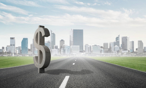 石头美元象征自然景观,赚钱和财富的概念照片