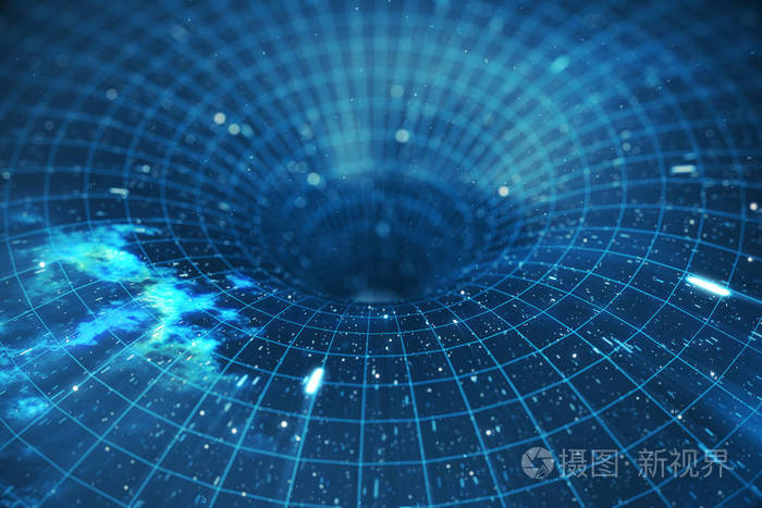 3d插图隧道或虫洞隧道可以连接一个宇宙与另一个空间中的速度隧道变形
