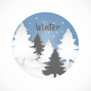 圣诞节或新年贺卡冬季主题背景彩色矢量插图